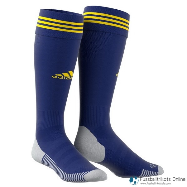 Schweden Socken Auswarts 2018 Blau Fussballtrikots Günstig